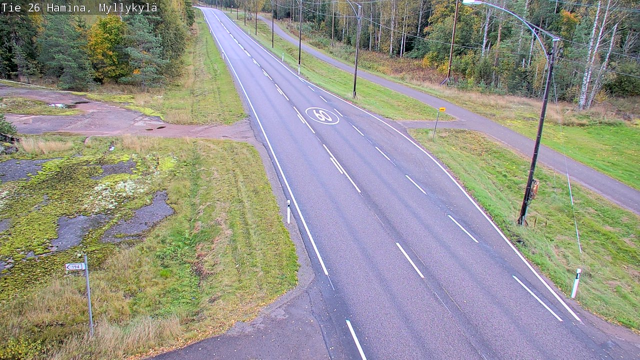 Weather Camera Image Road 26 Hamina, Myllykylä, Hamina, Kymenlaakso
