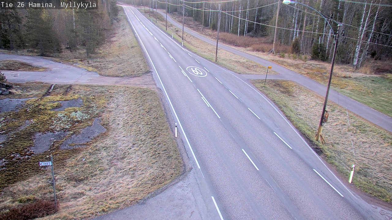Weather Camera Image Road 26 Hamina, Myllykylä, Hamina, Kymenlaakso