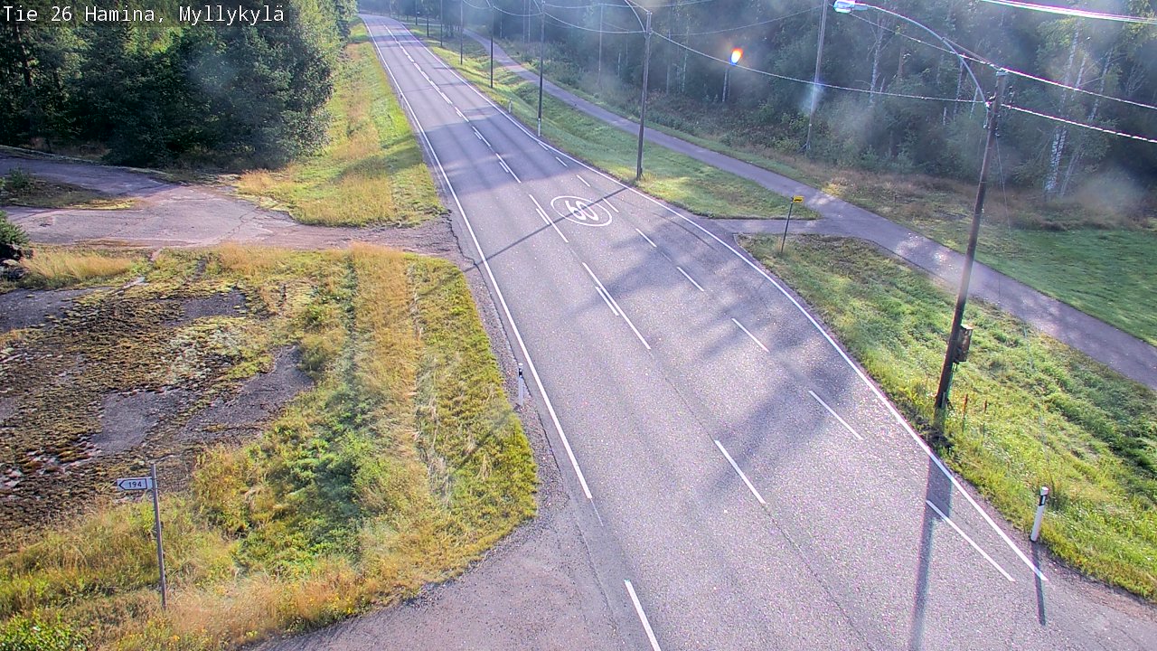 Weather Camera Image Road 26 Hamina, Myllykylä, Hamina, Kymenlaakso