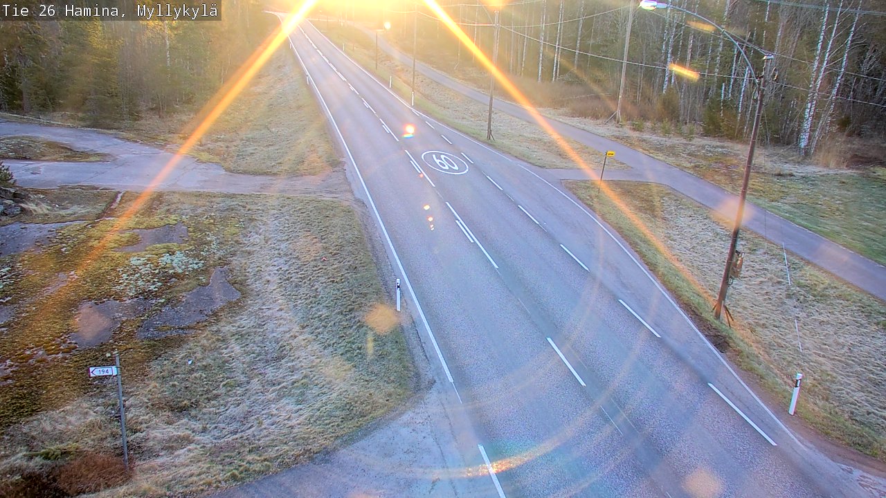 Weather Camera Image Väg 26 Hamina, Myllykylä, Hamina, Kymenlaakso