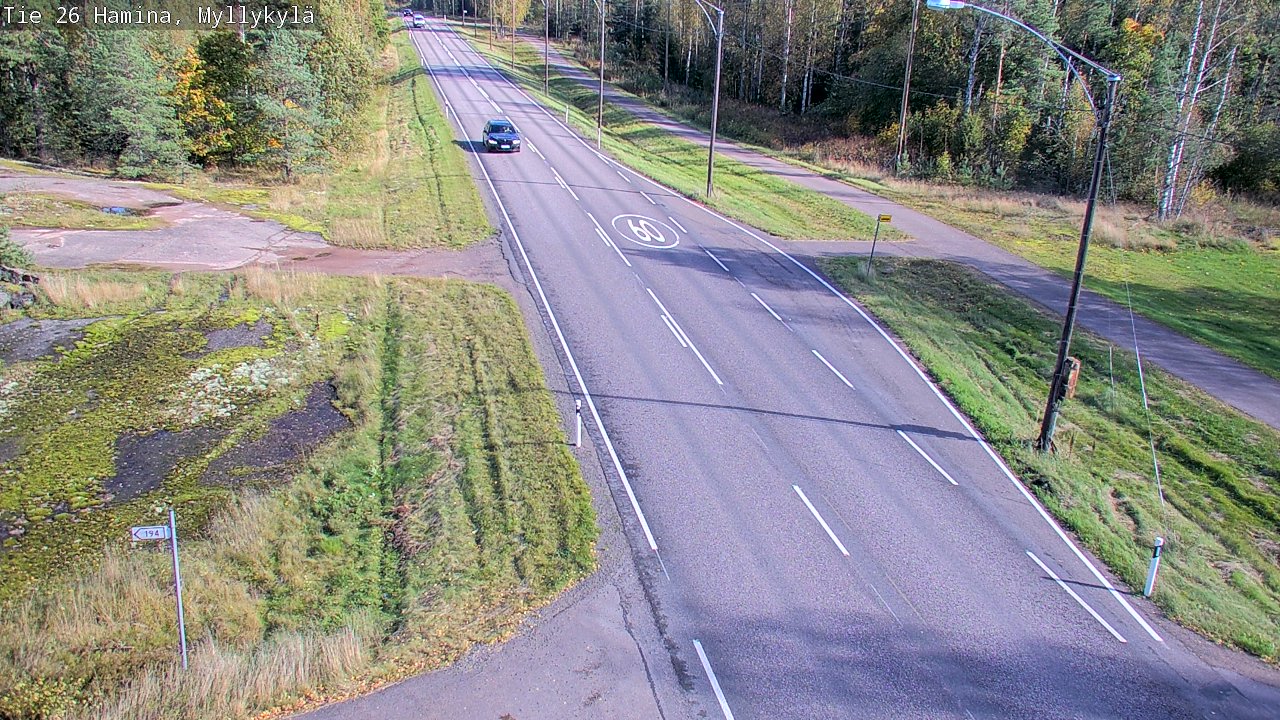 Weather Camera Image Road 26 Hamina, Myllykylä, Hamina, Kymenlaakso