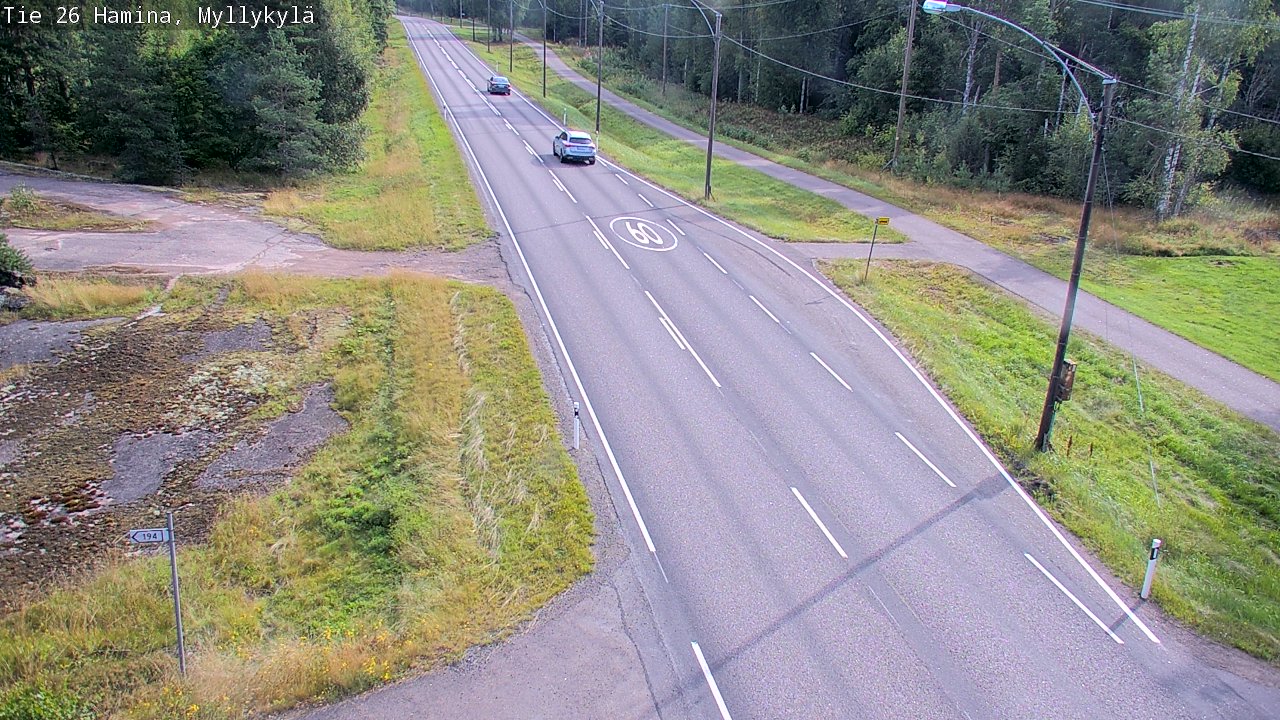 Weather Camera Image Road 26 Hamina, Myllykylä, Hamina, Kymenlaakso