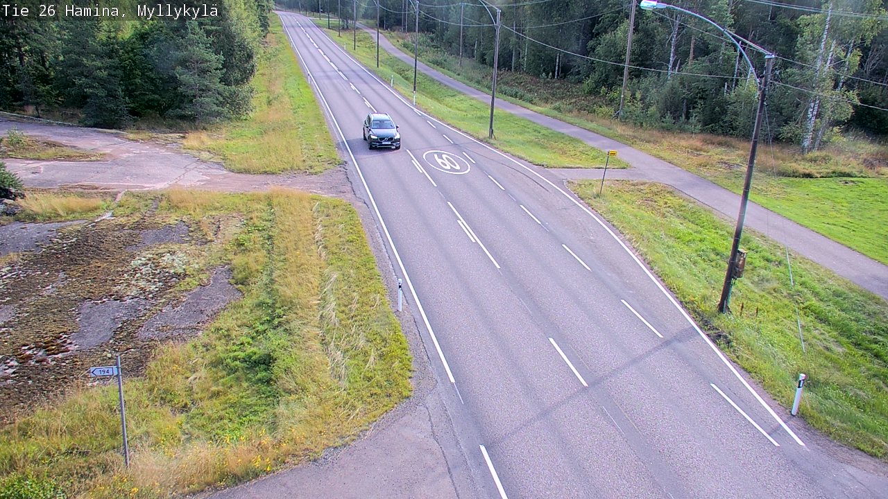 Weather Camera Image Road 26 Hamina, Myllykylä, Hamina, Kymenlaakso