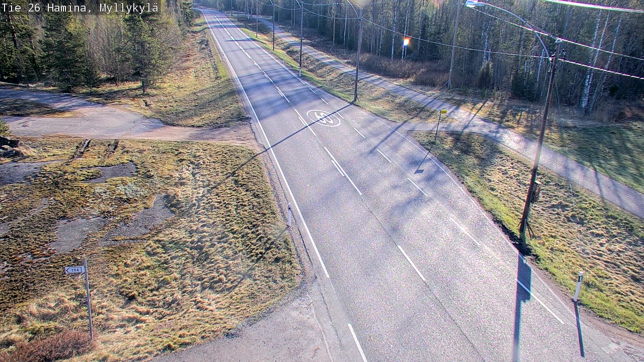 Weather Camera Image Väg 26 Hamina, Myllykylä, Hamina, Kymenlaakso