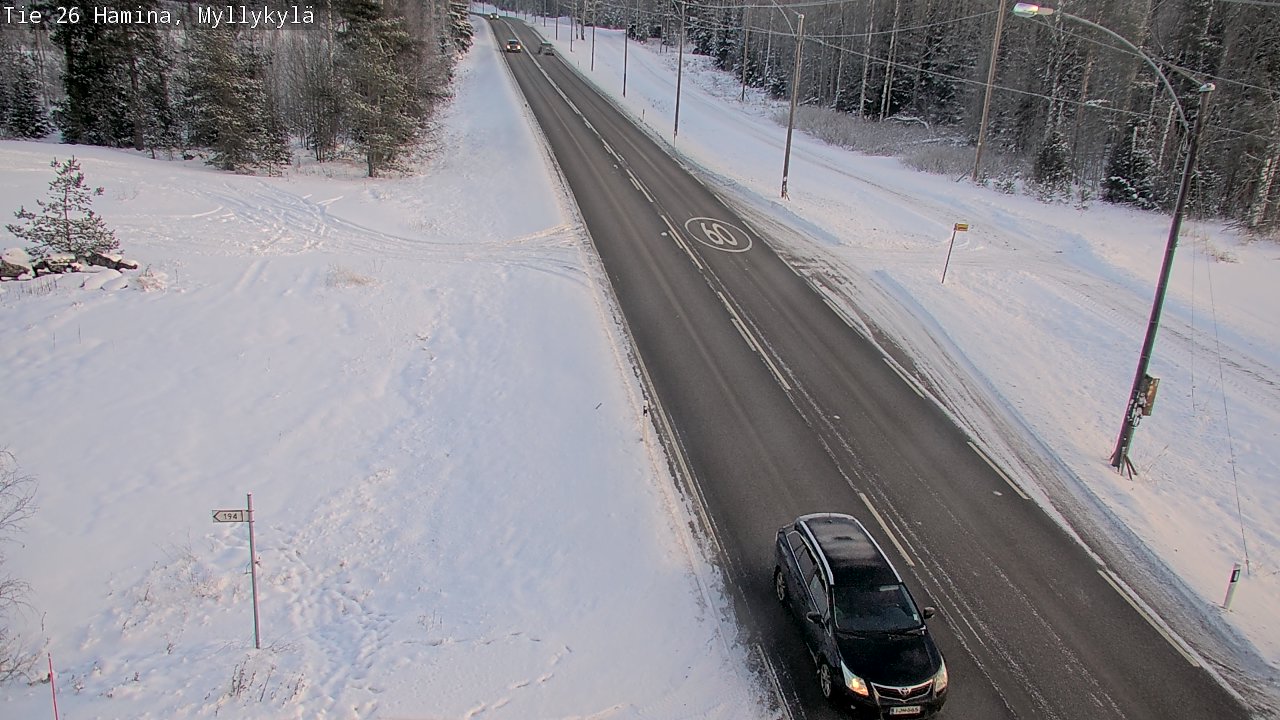 Weather Camera Image Väg 26 Hamina, Myllykylä, Hamina, Kymenlaakso
