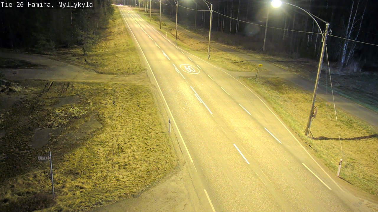 Weather Camera Image Road 26 Hamina, Myllykylä, Hamina, Kymenlaakso