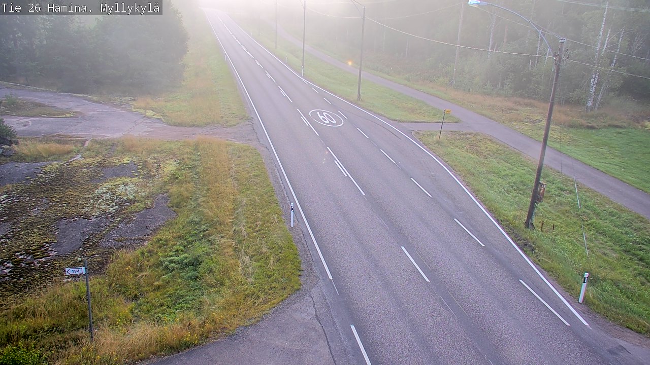 Weather Camera Image Road 26 Hamina, Myllykylä, Hamina, Kymenlaakso