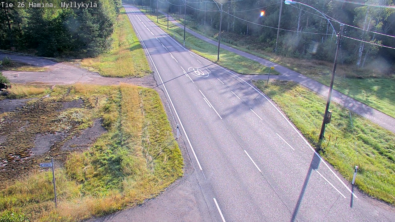 Weather Camera Image Road 26 Hamina, Myllykylä, Hamina, Kymenlaakso
