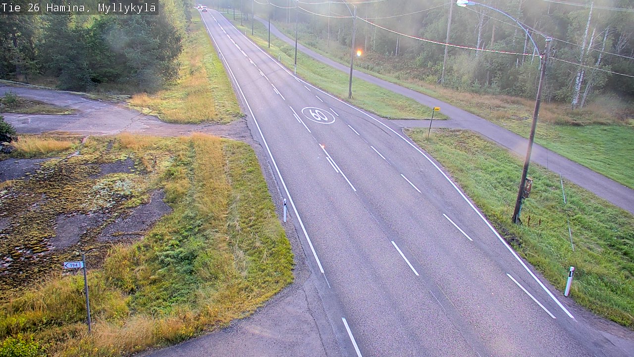 Weather Camera Image Road 26 Hamina, Myllykylä, Hamina, Kymenlaakso