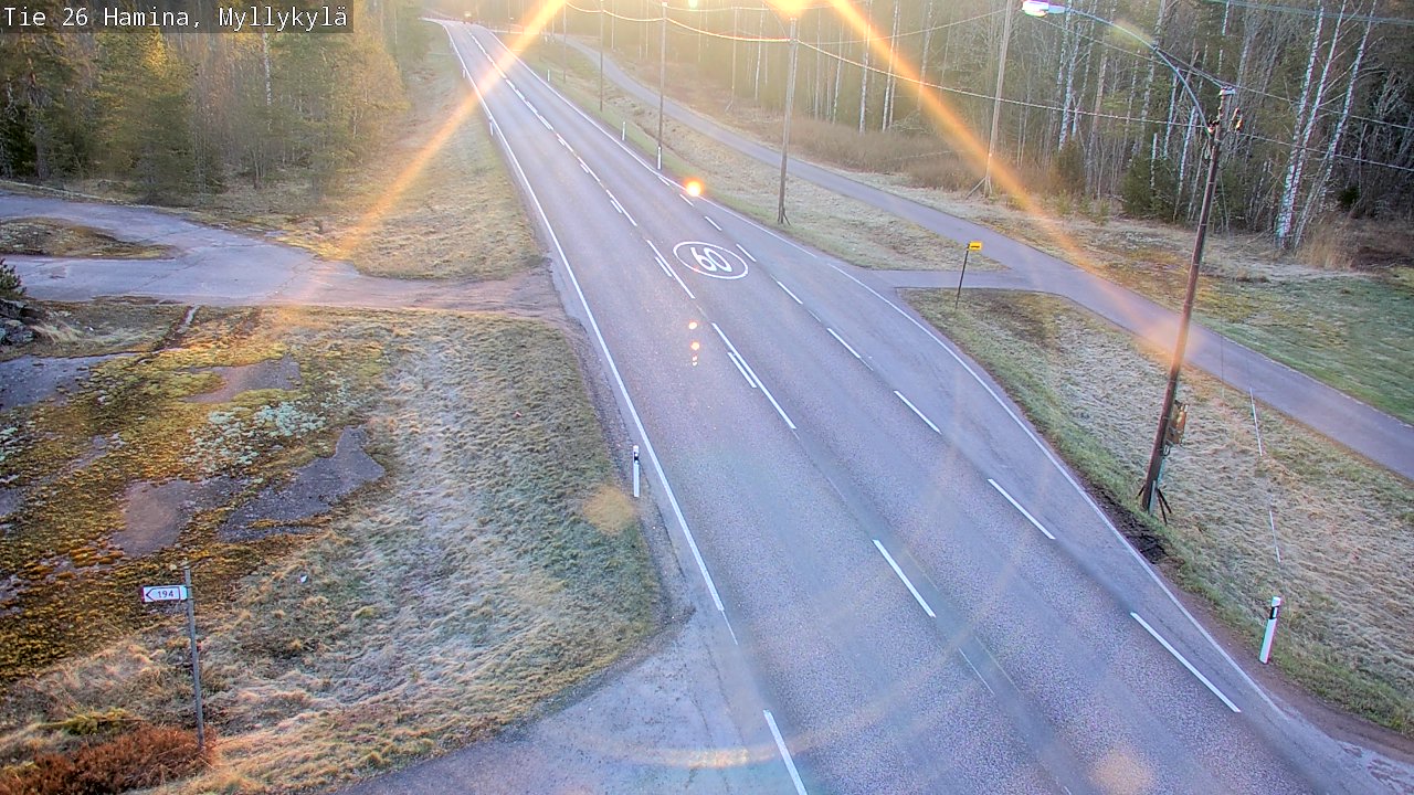 Weather Camera Image Väg 26 Hamina, Myllykylä, Hamina, Kymenlaakso