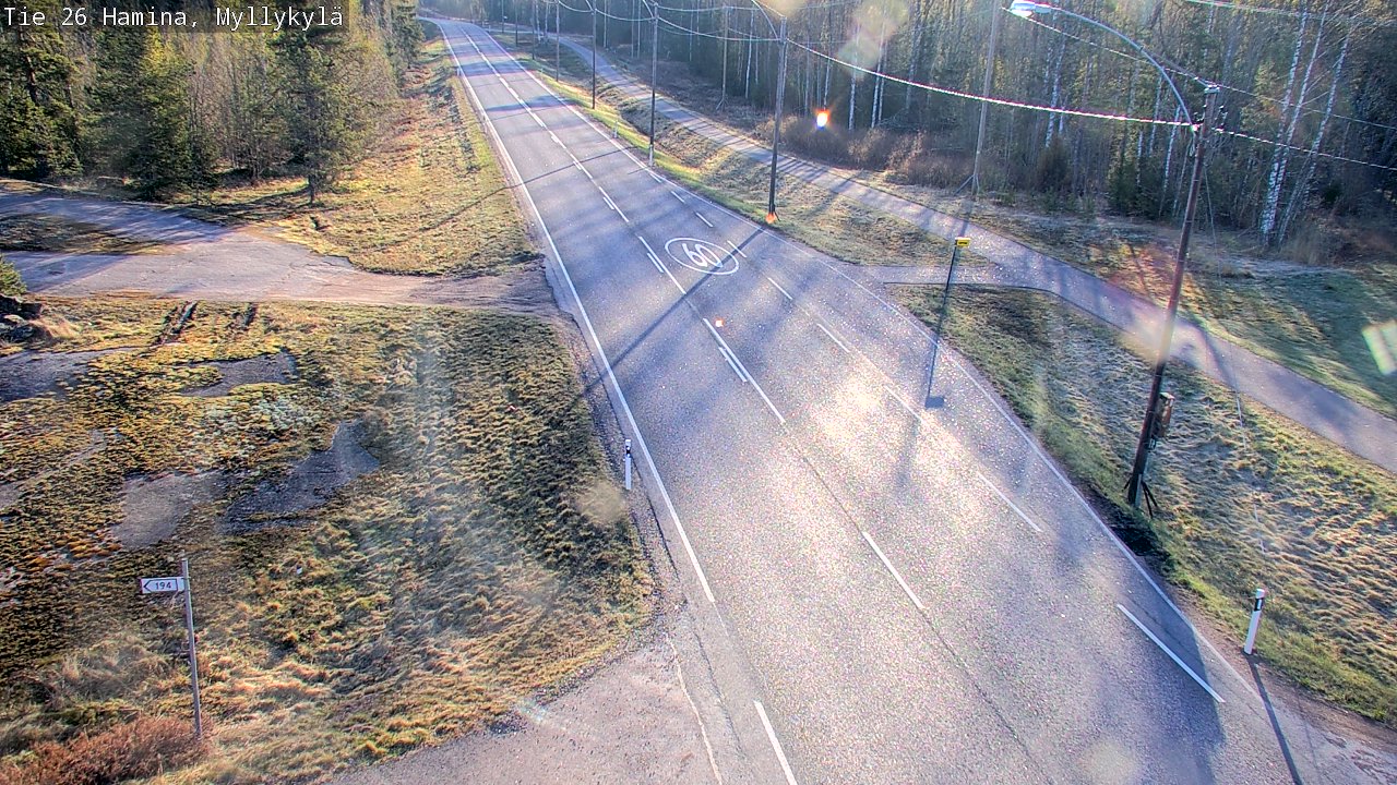 Weather Camera Image Väg 26 Hamina, Myllykylä, Hamina, Kymenlaakso