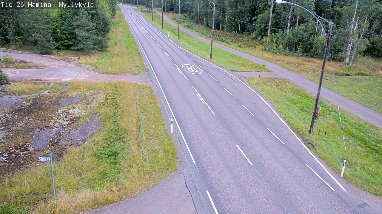 Weather Camera Image Road 26 Hamina, Myllykylä, Hamina, Kymenlaakso
