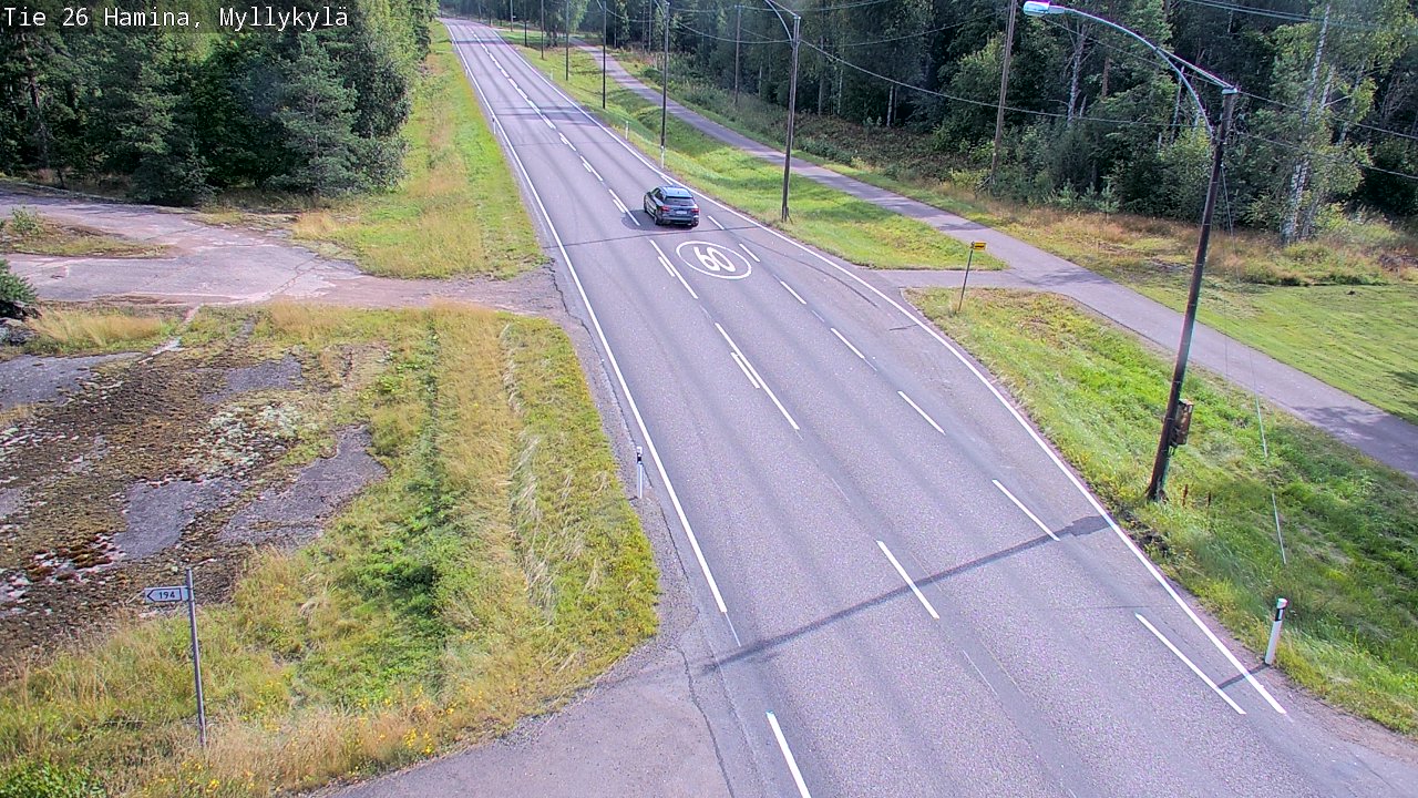 Weather Camera Image Road 26 Hamina, Myllykylä, Hamina, Kymenlaakso