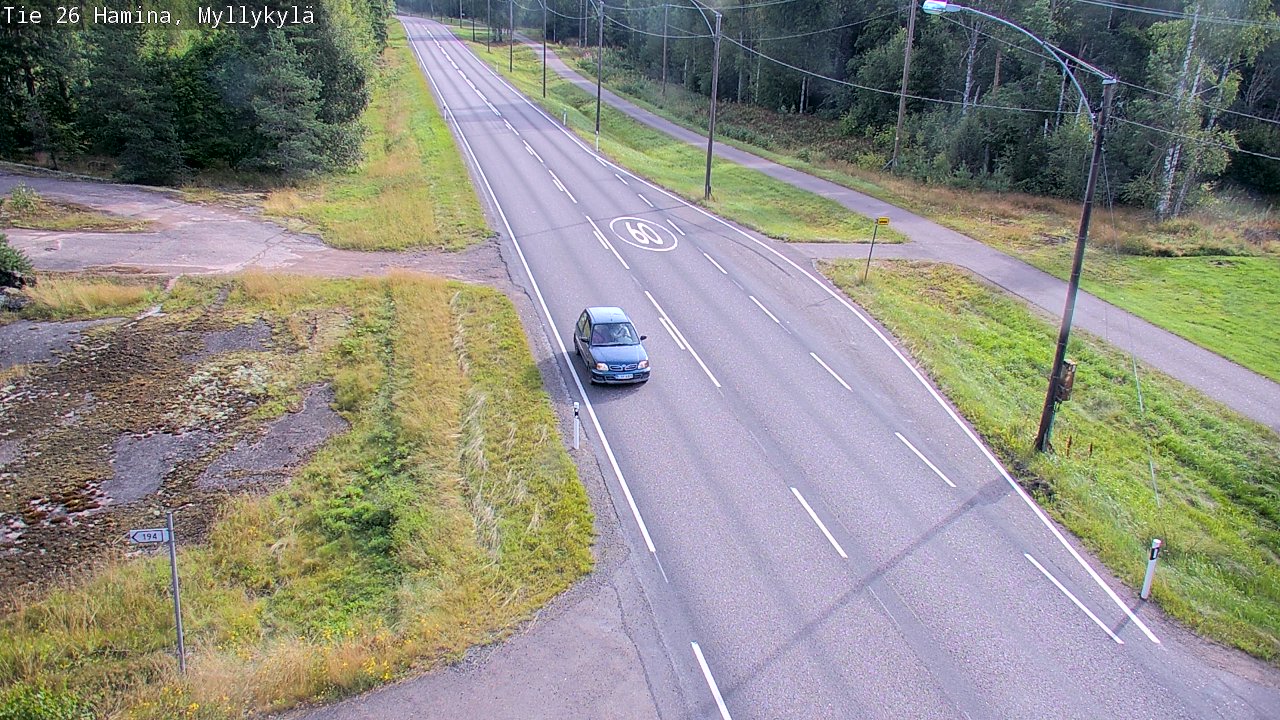 Weather Camera Image Road 26 Hamina, Myllykylä, Hamina, Kymenlaakso