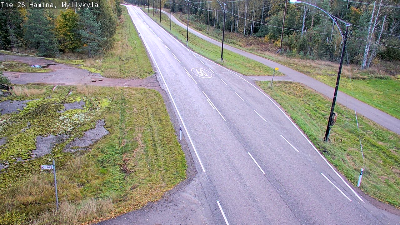 Weather Camera Image Road 26 Hamina, Myllykylä, Hamina, Kymenlaakso