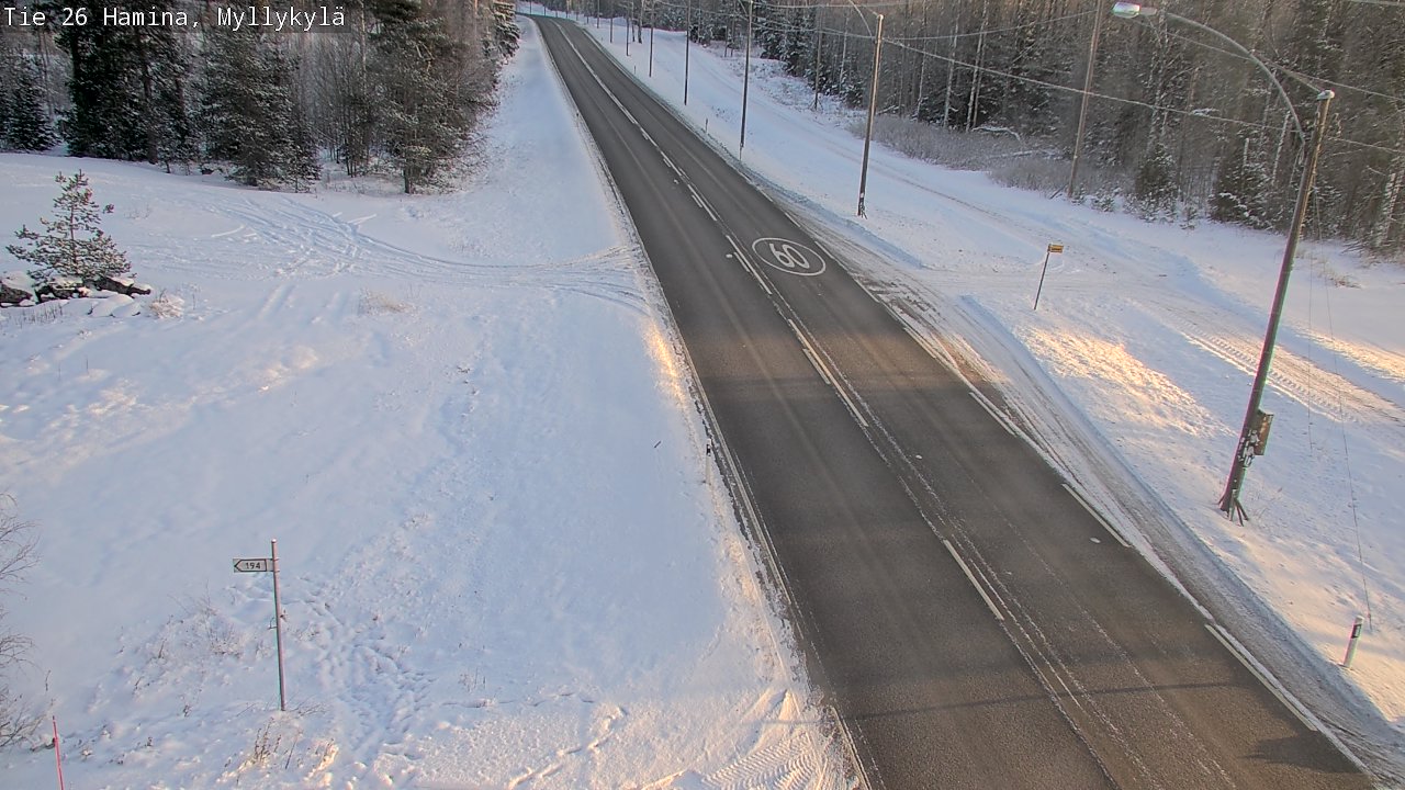 Weather Camera Image Väg 26 Hamina, Myllykylä, Hamina, Kymenlaakso