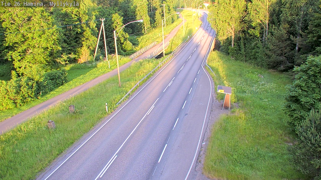 Weather Camera Image Väg 26 Hamina, Myllykylä, Hamina, Kymenlaakso