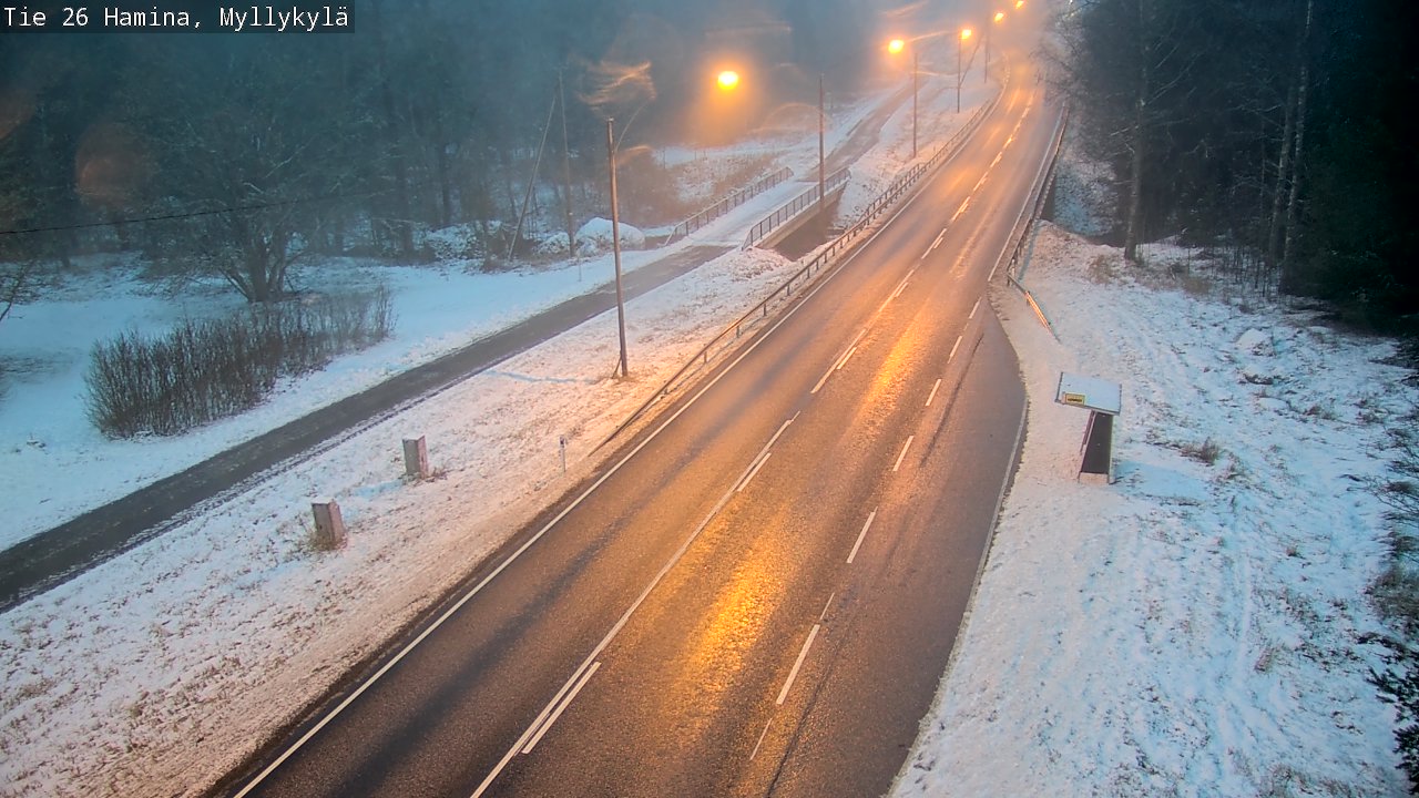 Weather Camera Image Väg 26 Hamina, Myllykylä, Hamina, Kymenlaakso