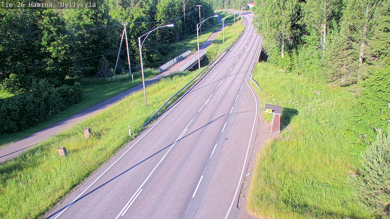 Weather Camera Image Väg 26 Hamina, Myllykylä, Hamina, Kymenlaakso