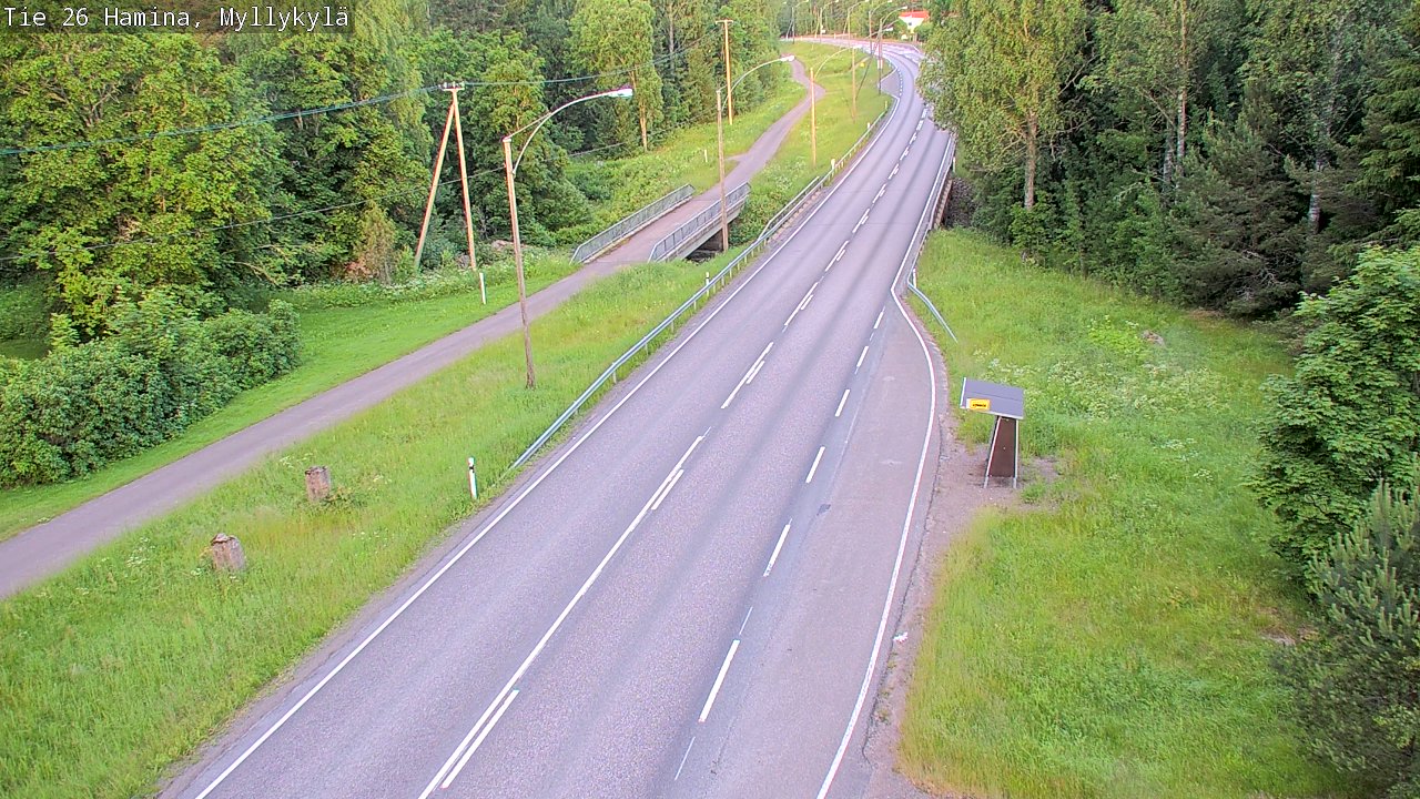 Weather Camera Image Väg 26 Hamina, Myllykylä, Hamina, Kymenlaakso