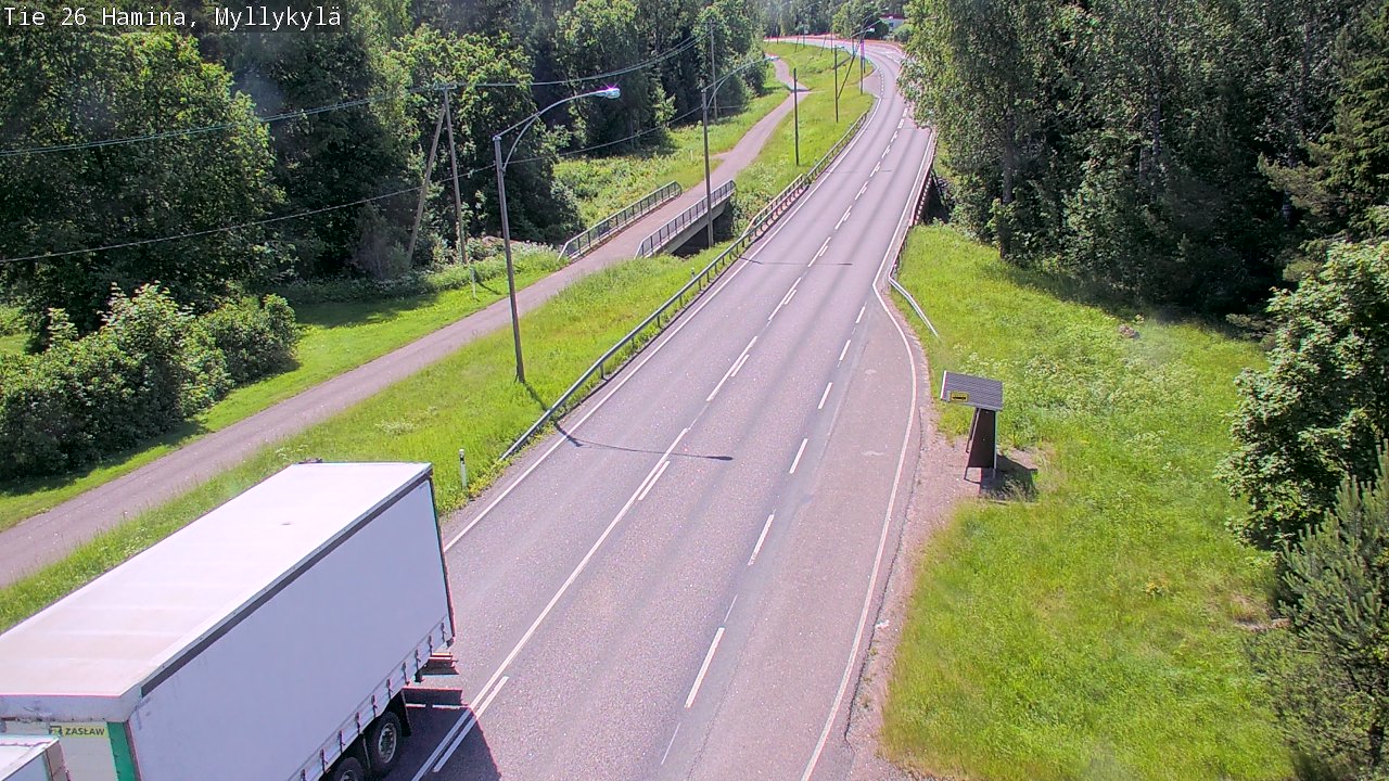 Weather Camera Image Väg 26 Hamina, Myllykylä, Hamina, Kymenlaakso