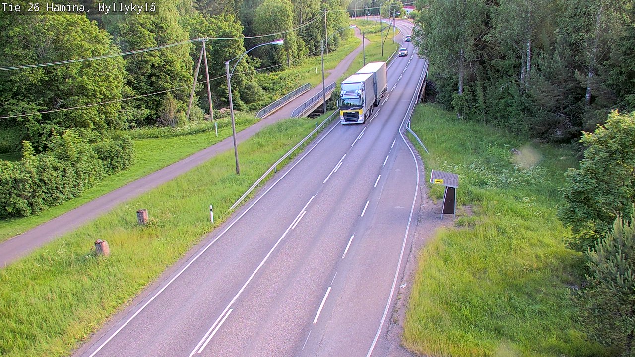 Weather Camera Image Väg 26 Hamina, Myllykylä, Hamina, Kymenlaakso