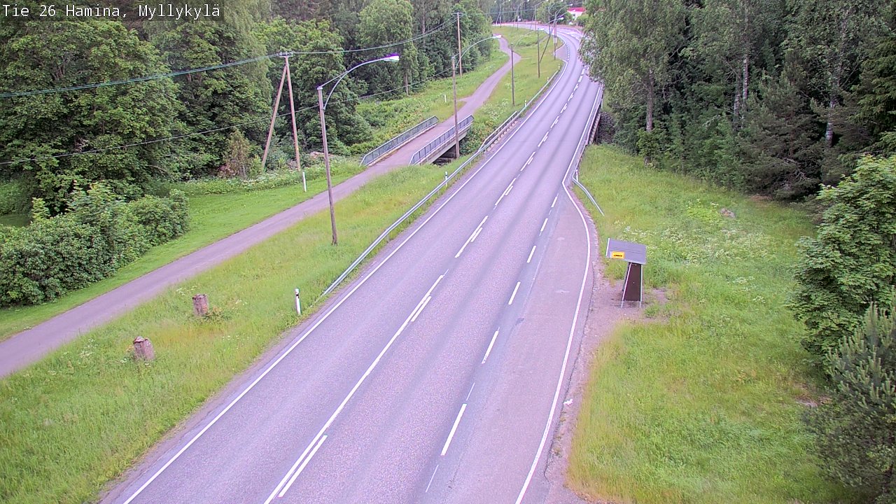 Weather Camera Image Väg 26 Hamina, Myllykylä, Hamina, Kymenlaakso