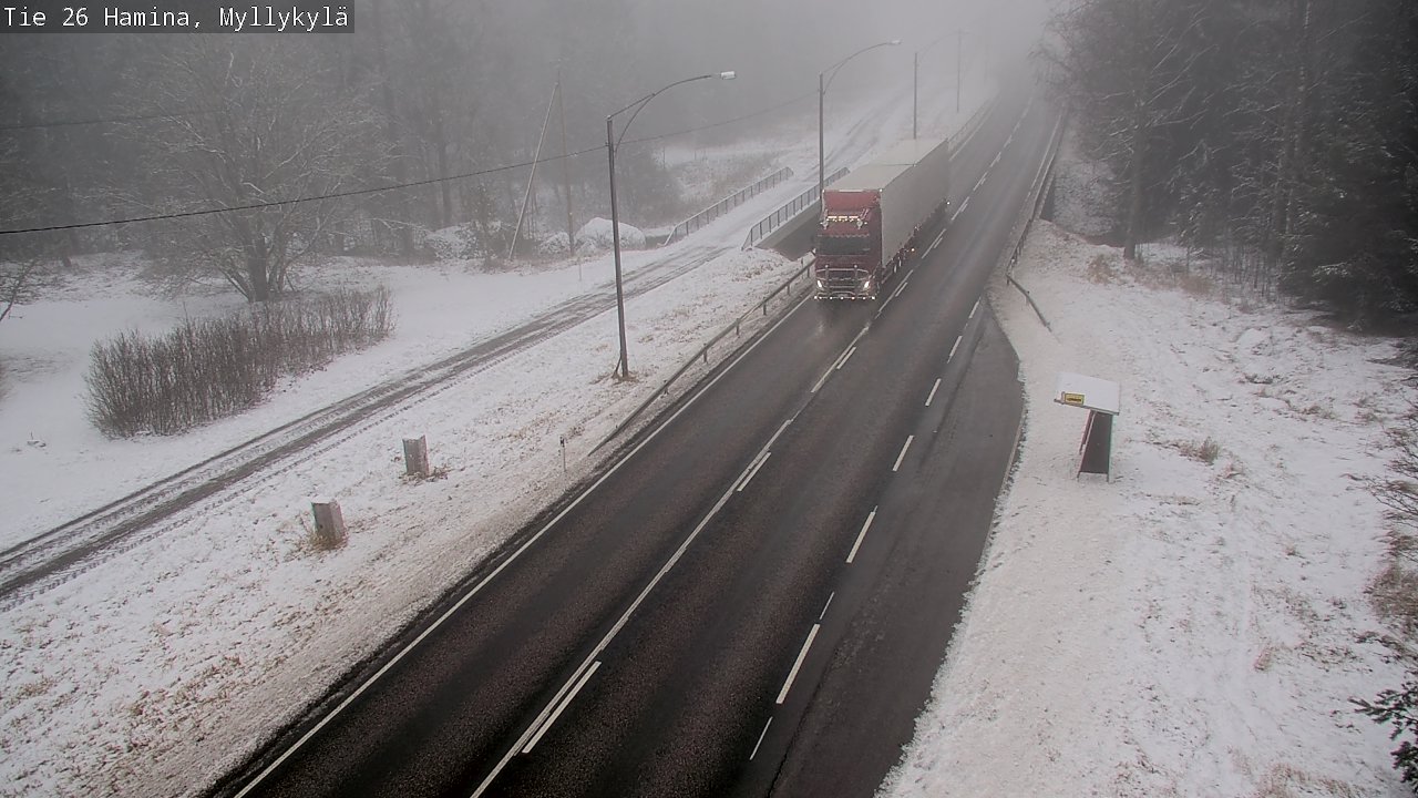 Weather Camera Image Väg 26 Hamina, Myllykylä, Hamina, Kymenlaakso