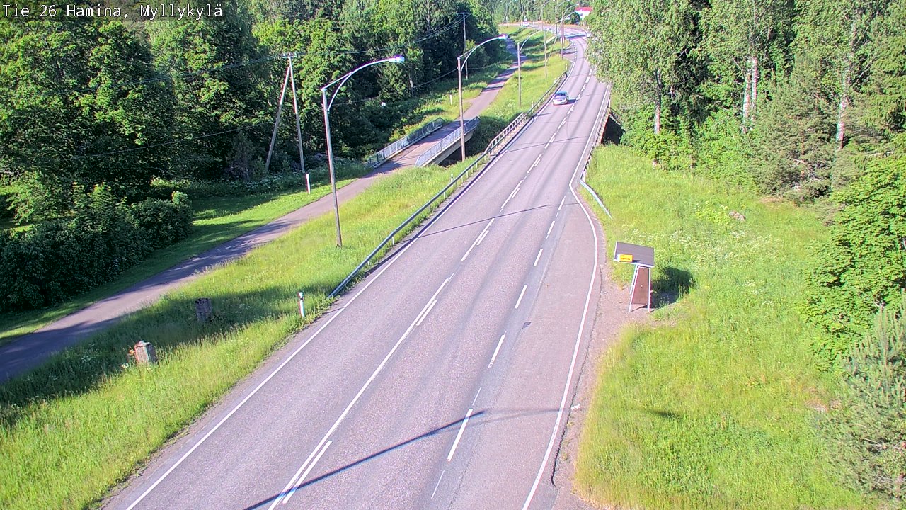 Weather Camera Image Väg 26 Hamina, Myllykylä, Hamina, Kymenlaakso