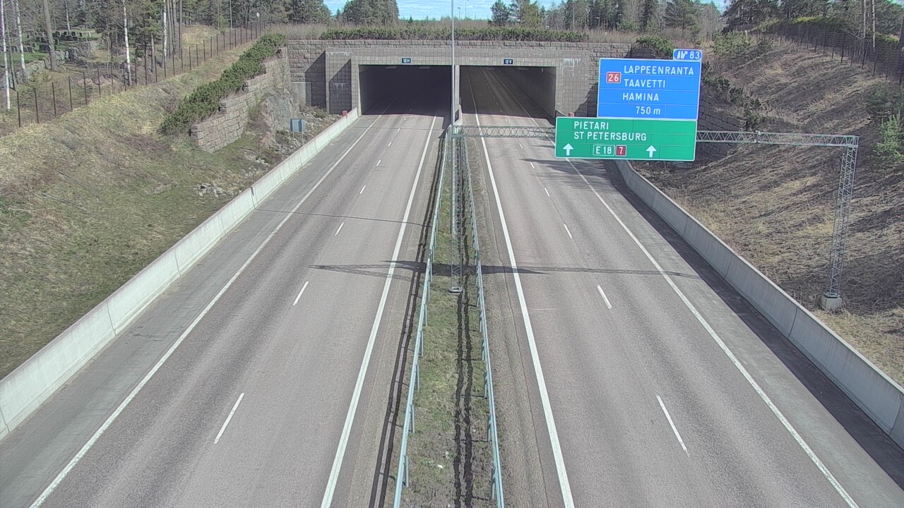 Weather Camera Image Väg 7 Fredrikshamn, Husula, suuaukko väst, Hamina, Kymenlaakso