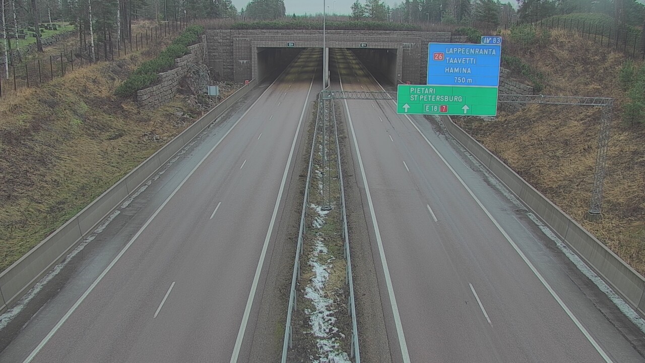 Weather Camera Image Väg 7 Fredrikshamn, Husula, suuaukko väst, Hamina, Kymenlaakso