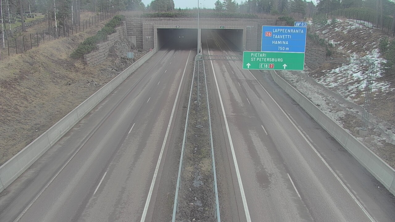 Weather Camera Image Road 7 Hamina, Husula, suuaukko west, Hamina, Kymenlaakso