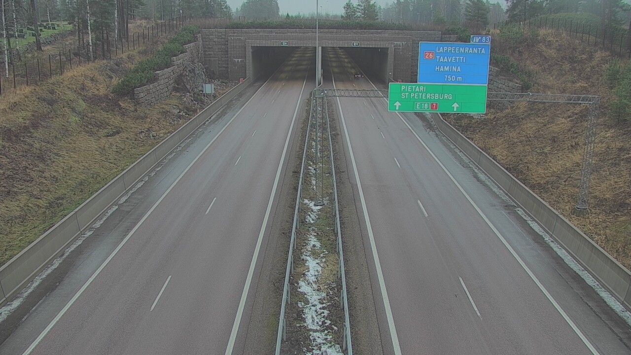 Weather Camera Image Väg 7 Fredrikshamn, Husula, suuaukko väst, Hamina, Kymenlaakso