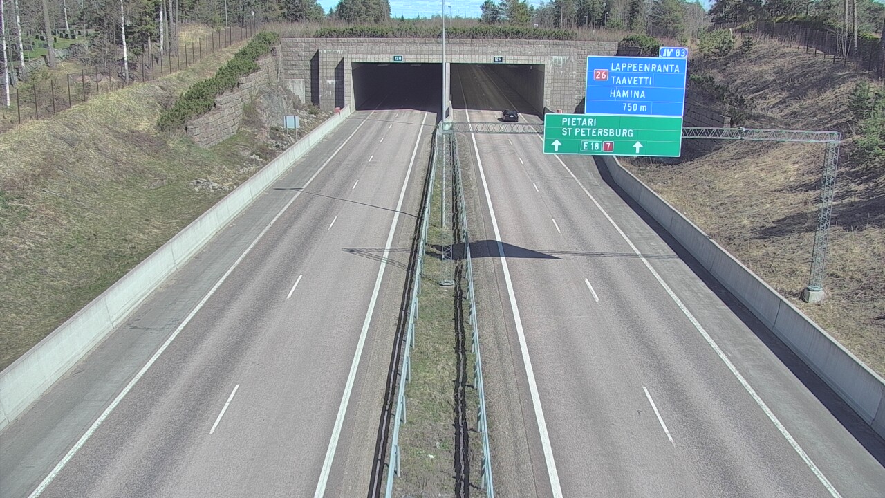 Weather Camera Image Väg 7 Fredrikshamn, Husula, suuaukko väst, Hamina, Kymenlaakso