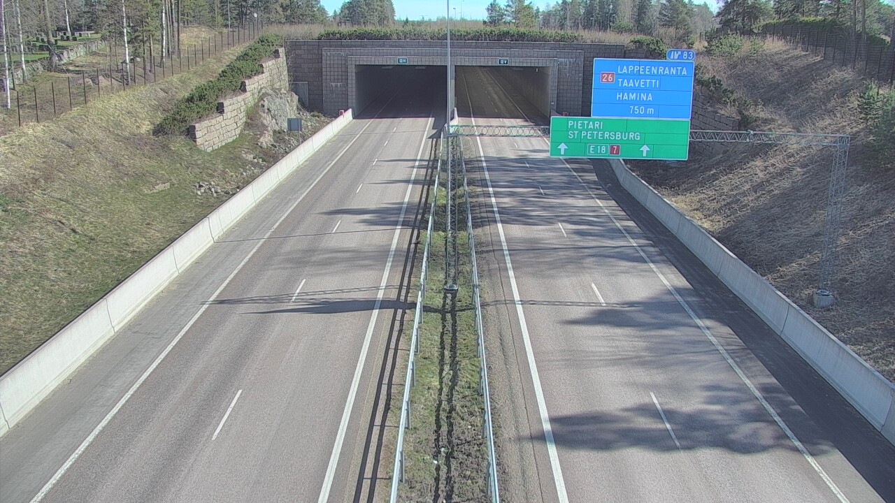 Weather Camera Image Väg 7 Fredrikshamn, Husula, suuaukko väst, Hamina, Kymenlaakso