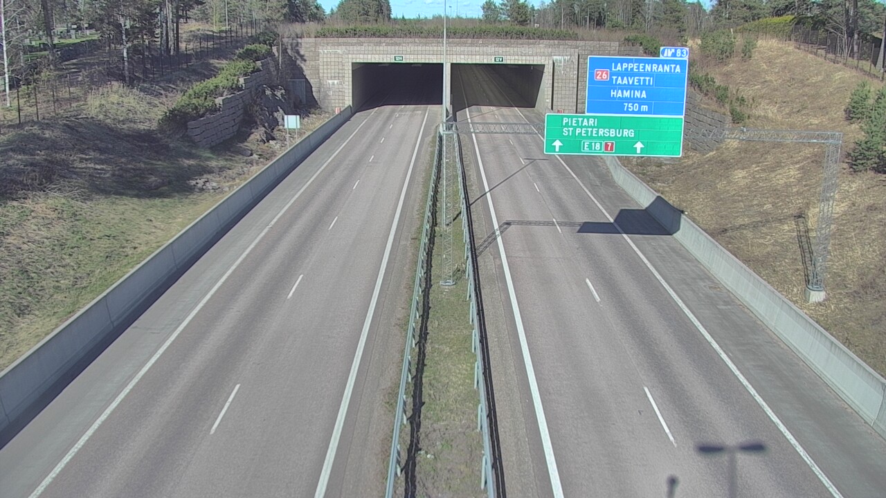 Weather Camera Image Väg 7 Fredrikshamn, Husula, suuaukko väst, Hamina, Kymenlaakso