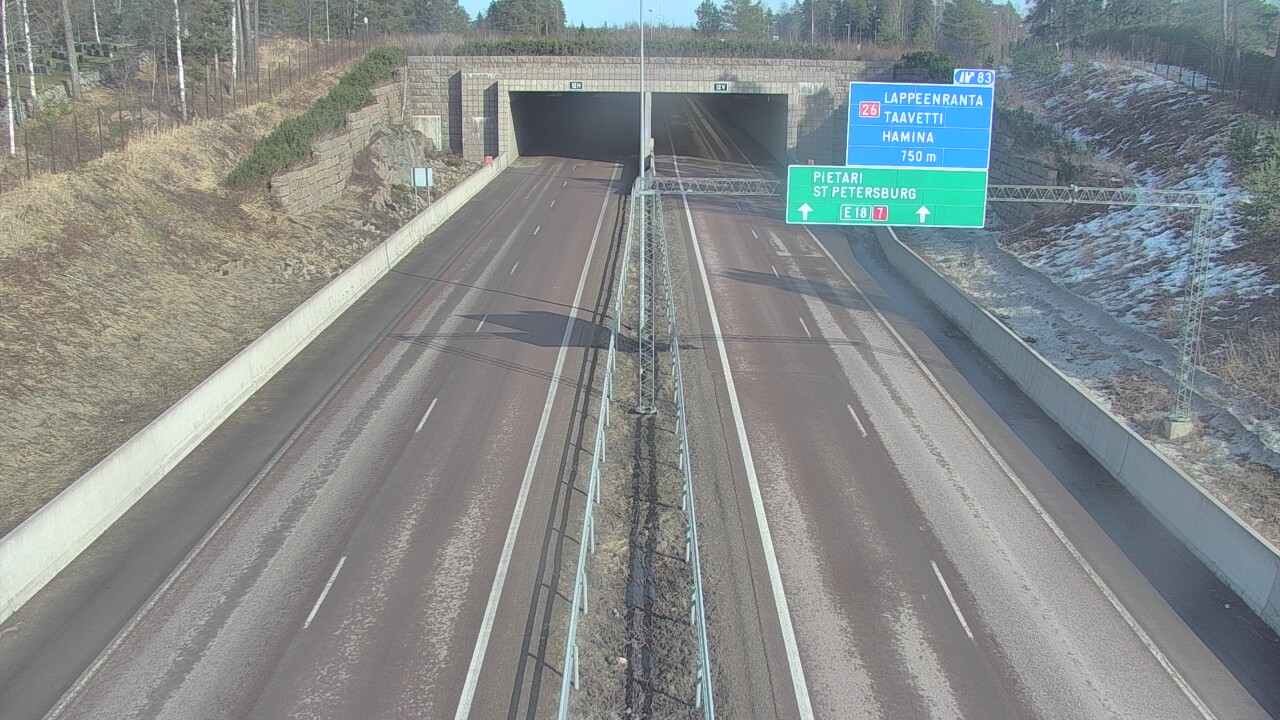 Weather Camera Image Väg 7 Fredrikshamn, Husula, suuaukko väst, Hamina, Kymenlaakso