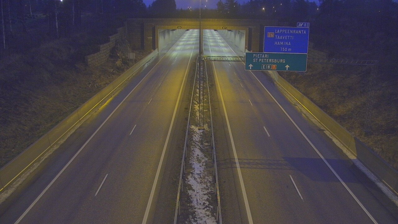 Weather Camera Image Väg 7 Fredrikshamn, Husula, suuaukko väst, Hamina, Kymenlaakso