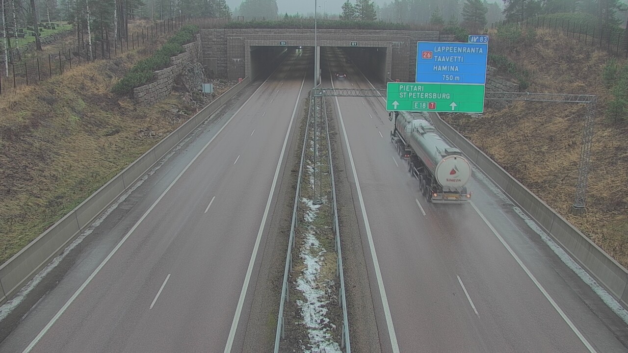 Weather Camera Image Väg 7 Fredrikshamn, Husula, suuaukko väst, Hamina, Kymenlaakso