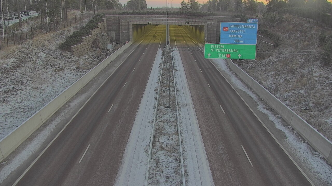 Kelikamerat Kuva Tie 7 Hamina, Husula, suuaukko länsi, Hamina, Kymenlaakso