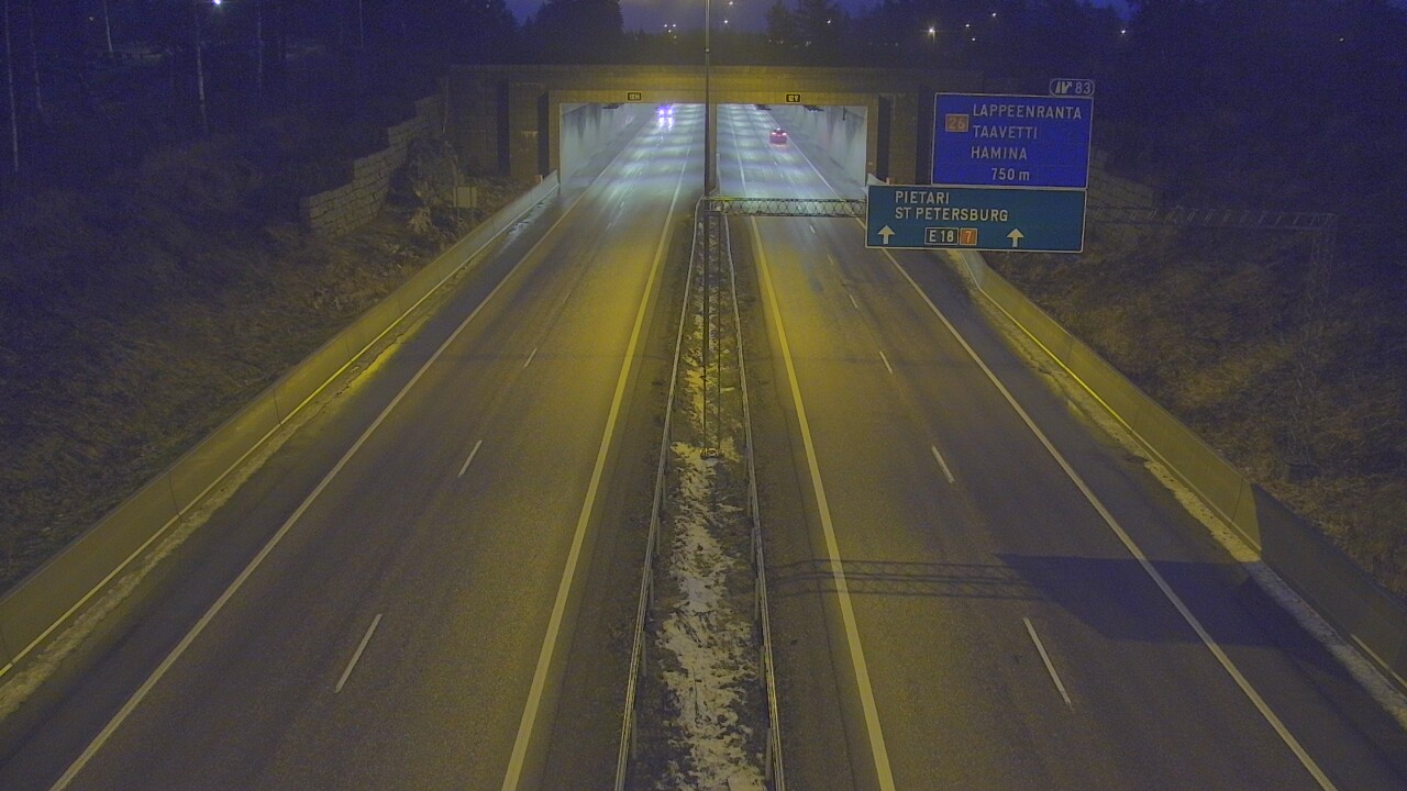 Weather Camera Image Väg 7 Fredrikshamn, Husula, suuaukko väst, Hamina, Kymenlaakso