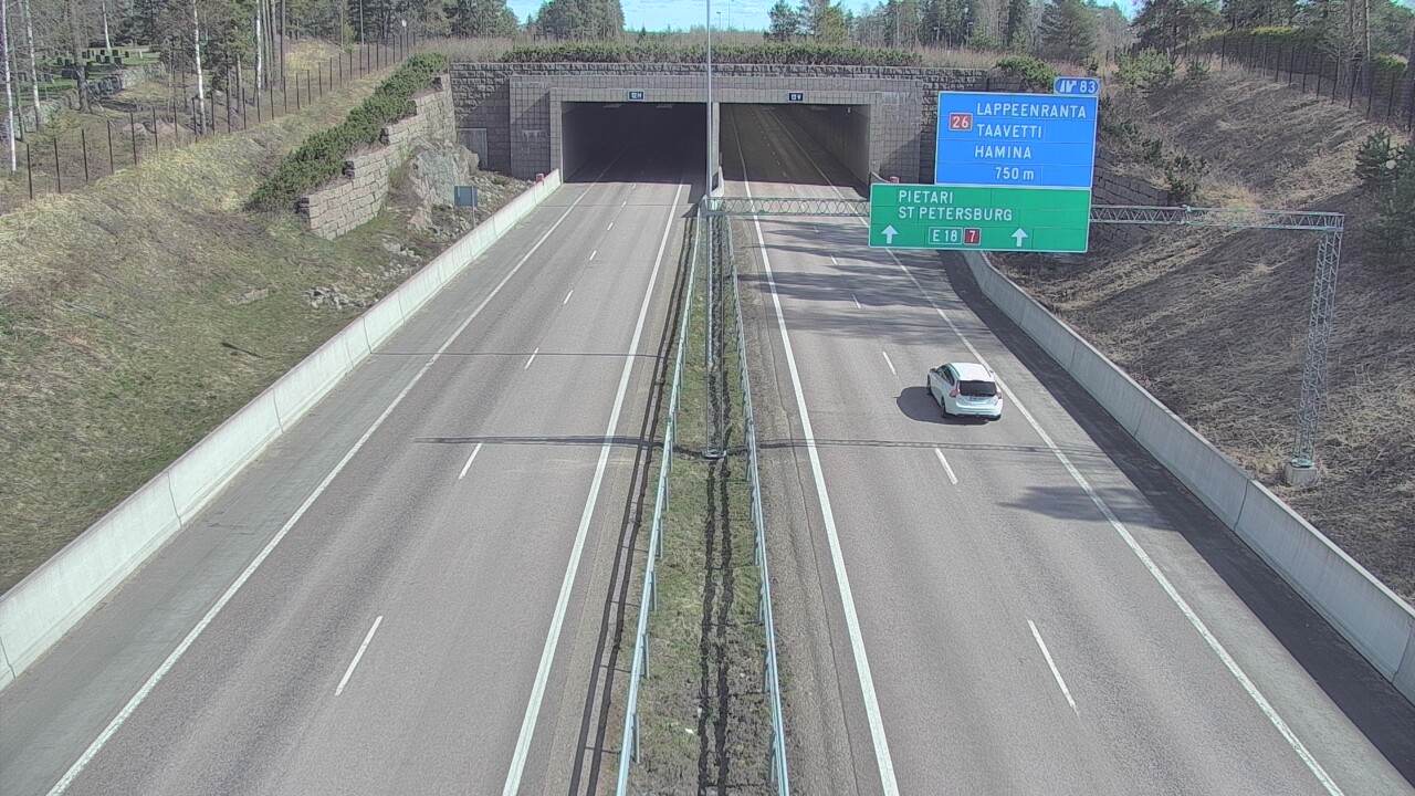 Weather Camera Image Väg 7 Fredrikshamn, Husula, suuaukko väst, Hamina, Kymenlaakso