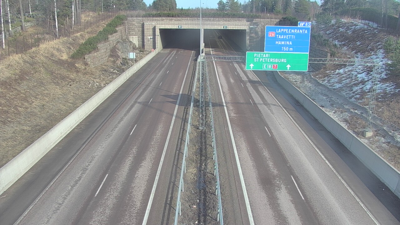 Weather Camera Image Väg 7 Fredrikshamn, Husula, suuaukko väst, Hamina, Kymenlaakso