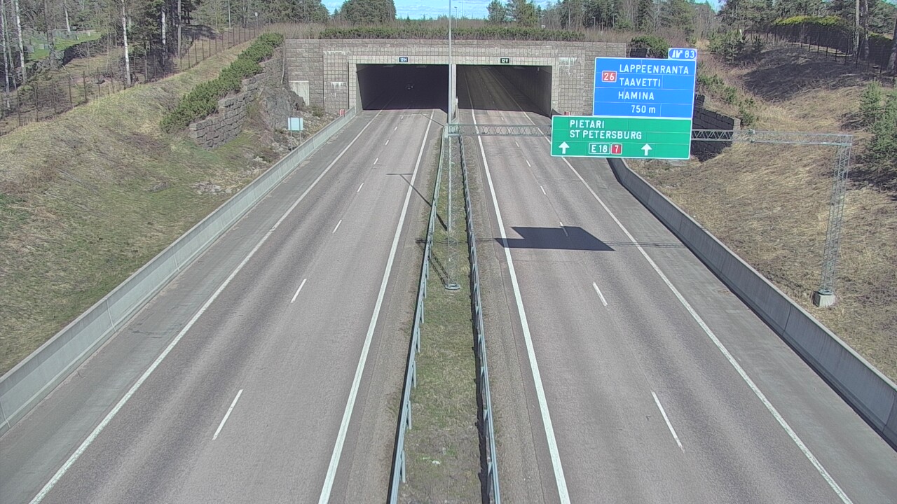 Weather Camera Image Väg 7 Fredrikshamn, Husula, suuaukko väst, Hamina, Kymenlaakso