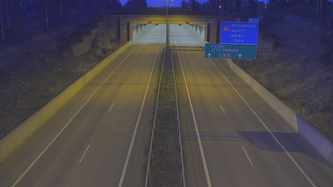 Weather Camera Image Väg 7 Fredrikshamn, Husula, suuaukko väst, Hamina, Kymenlaakso