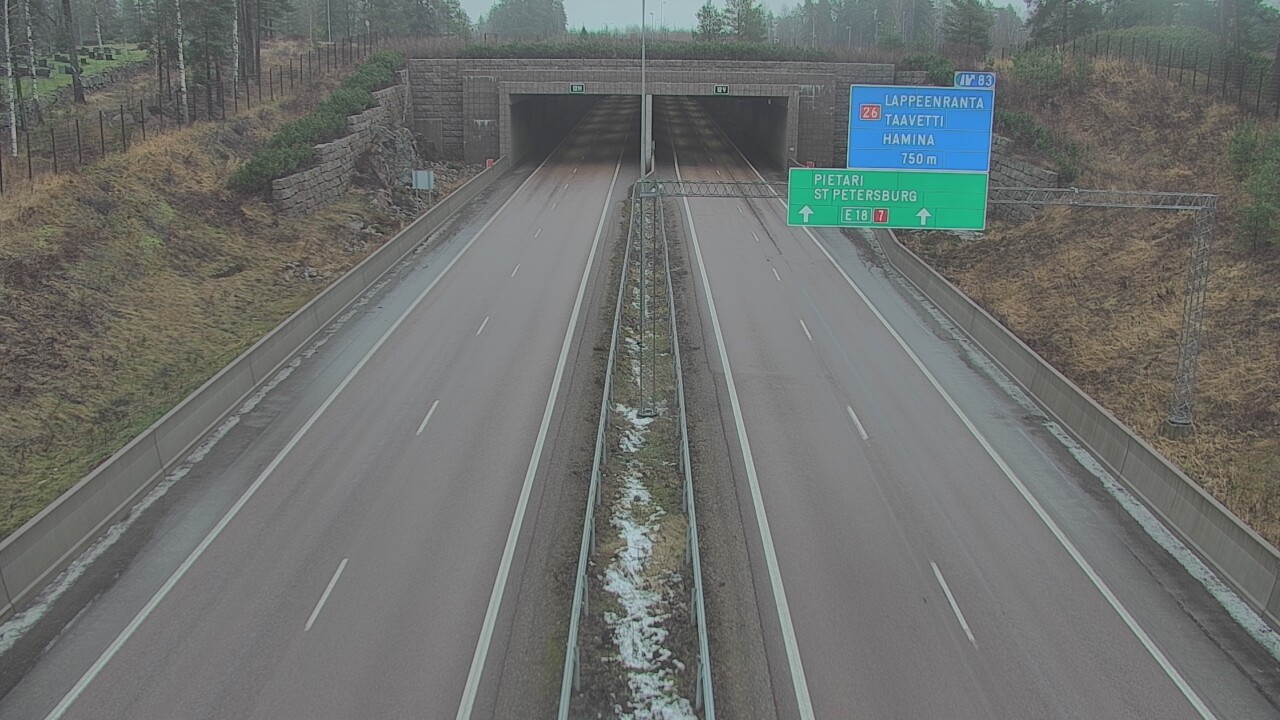 Weather Camera Image Väg 7 Fredrikshamn, Husula, suuaukko väst, Hamina, Kymenlaakso