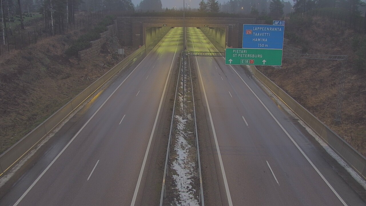 Weather Camera Image Väg 7 Fredrikshamn, Husula, suuaukko väst, Hamina, Kymenlaakso