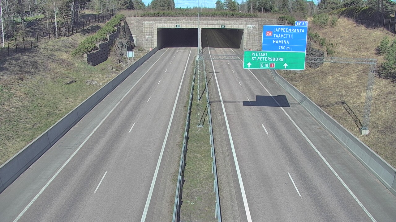Weather Camera Image Väg 7 Fredrikshamn, Husula, suuaukko väst, Hamina, Kymenlaakso