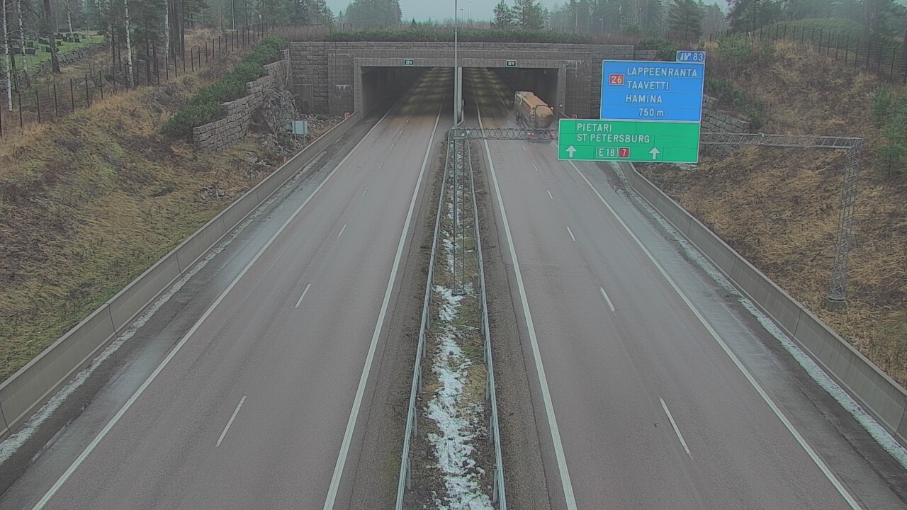 Weather Camera Image Väg 7 Fredrikshamn, Husula, suuaukko väst, Hamina, Kymenlaakso