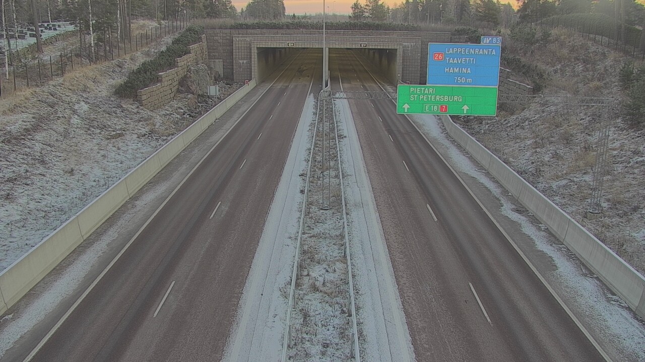 Kelikamerat Kuva Tie 7 Hamina, Husula, suuaukko länsi, Hamina, Kymenlaakso